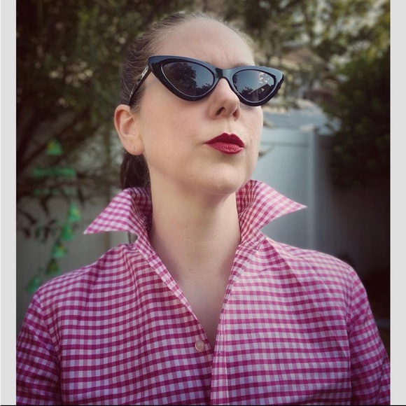 Ralph Lauren Tops - VTG Ralph Lauren Pink White Gingham Silk Button Down Shirt